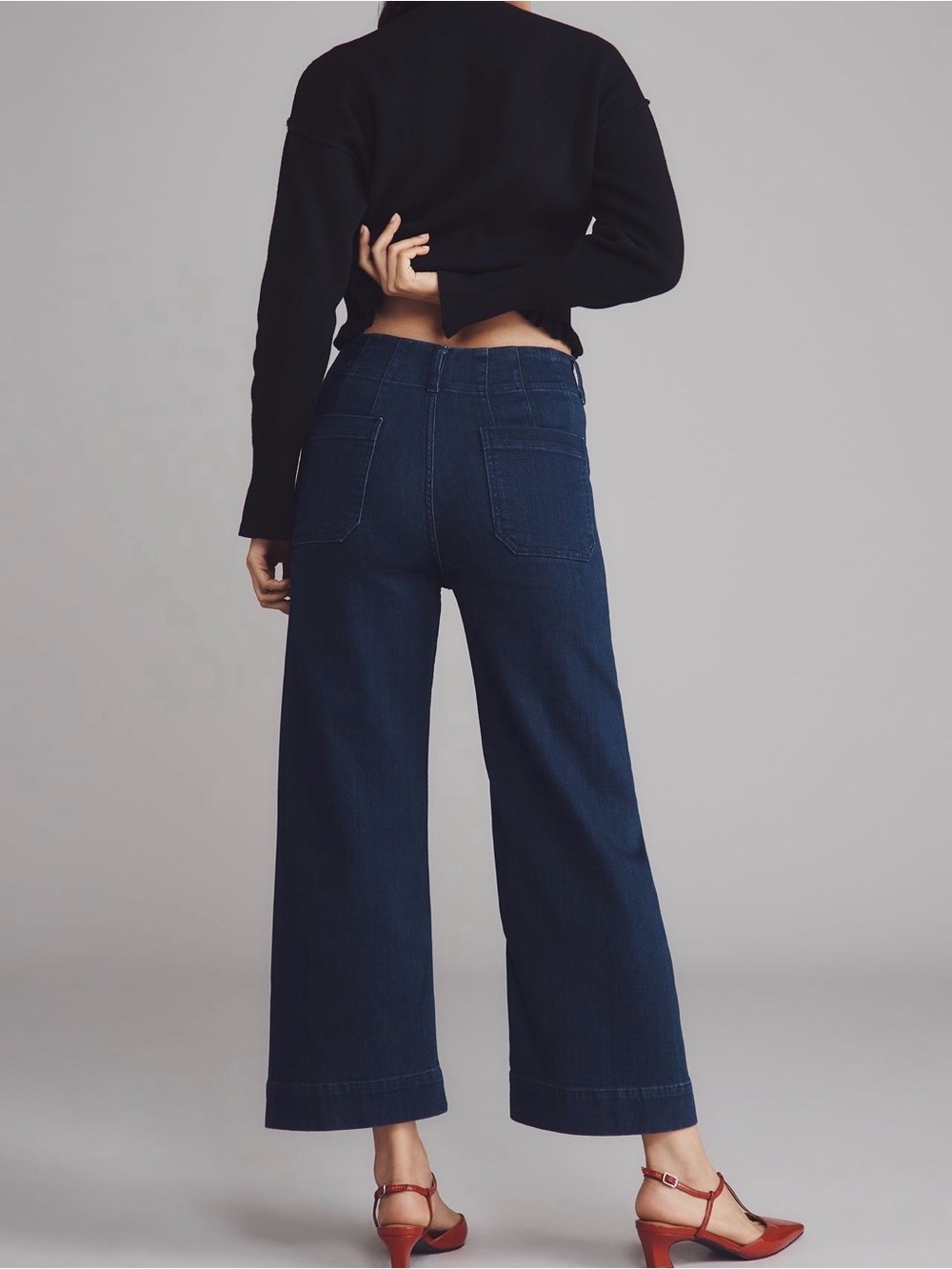 Maeve Dark Blue Wide-Leg High-Rise Jeans - Picture 2 of 10